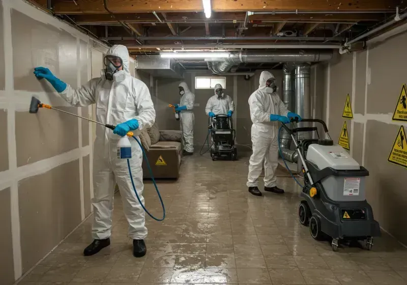 Basement Moisture Removal and Structural Drying process in Grandyle Village, NY